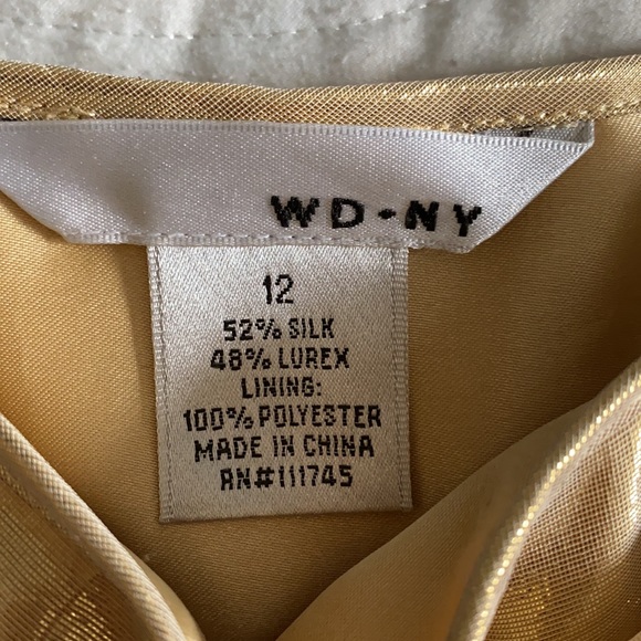 Silk blend gold shimmery skirt with slits - Picture 6 of 6